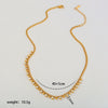 Wholesale Unisex Geometric Snake Bone Chain Necklace With Ring Shape Stainless Steel Electroplated