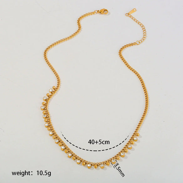 Wholesale Unisex Geometric Snake Bone Chain Necklace With Ring Shape Stainless Steel Electroplated