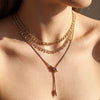 Wholesale Unisex Geometric Snake Bone Chain Necklace With Ring Shape Stainless Steel Electroplated