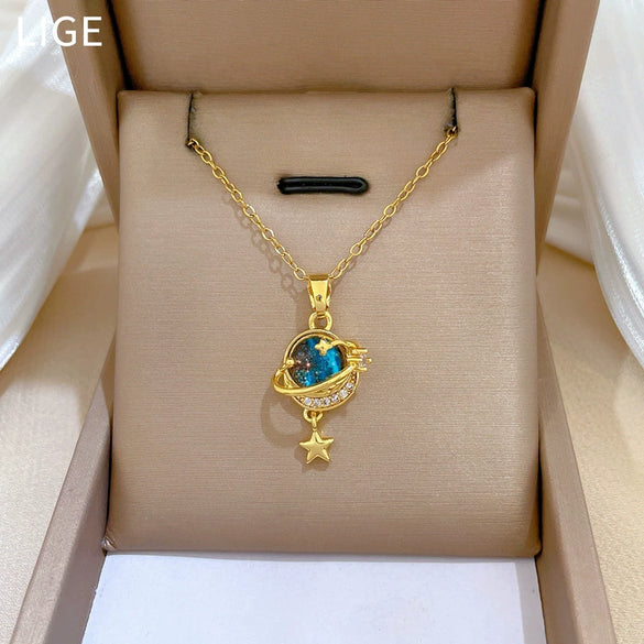 Wholesale Unisex Geometric Stainless Steel And Copper Cartoon Minimalist Necklace