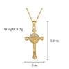 Wholesale Unisex Geometric Stainless Steel And Copper Diamond Necklace With Cross Pendant