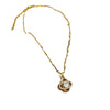 Wholesale Unisex Geometric Stainless Steel And Copper Diamond Necklace With Titanium Steel Chain