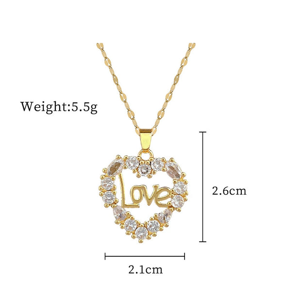 Wholesale Unisex Geometric Stainless Steel And Copper Diamond Necklace