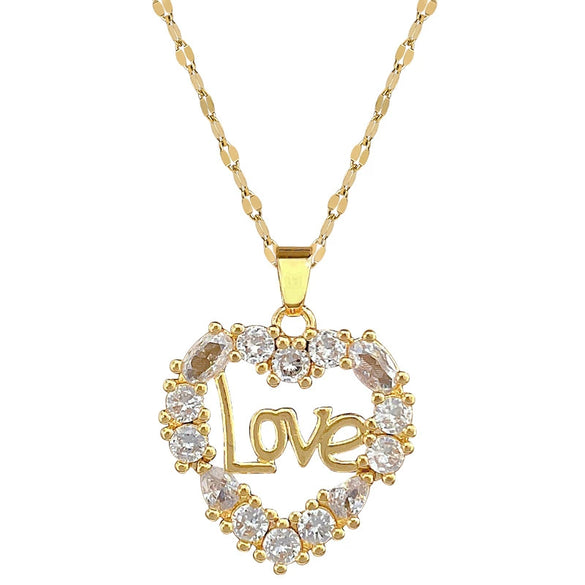 Wholesale Unisex Geometric Stainless Steel And Copper Diamond Necklace