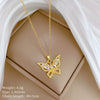 Wholesale Unisex Geometric Stainless Steel And Copper Hollow Butterfly Full Diamond Necklace