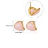 Wholesale Unisex Geometric Stainless Steel And Gold Electroplated Earrings Jewelry Retro Maillard Style
