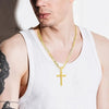 Wholesale Unisex Geometric Stainless Steel And Titanium Steel Cross Pendant Necklace With Polish Finish And Cuban Chain