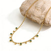 Wholesale Unisex Geometric Stainless Steel Ball Chain Necklace With Colorful Zirconium 18K Gold Plated