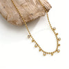 Wholesale Unisex Geometric Stainless Steel Ball Chain Necklace With Colorful Zirconium 18K Gold Plated