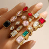 Wholesale Unisex Geometric Stainless Steel Electroplated Adjustable Open Rings Fashion Retro Light Luxury Style