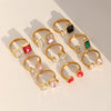 Wholesale Unisex Geometric Stainless Steel Electroplated Adjustable Open Rings Fashion Retro Light Luxury Style