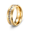 Wholesale Unisex Geometric Stainless Steel Electroplated Diamond Zircon Ring