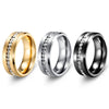 Wholesale Unisex Geometric Stainless Steel Electroplated Diamond Zircon Ring
