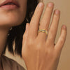 Wholesale Unisex Geometric Stainless Steel Electroplated Diamond Zircon Ring