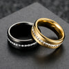 Wholesale Unisex Geometric Stainless Steel Electroplated Diamond Zircon Ring