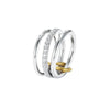 Wholesale Unisex Geometric Stainless Steel Electroplated Ring With Zircon Inlay