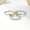 Wholesale Unisex Geometric Stainless Steel Electroplated Ring With Zircon Inlay