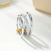 Wholesale Unisex Geometric Stainless Steel Electroplated Ring With Zircon Inlay
