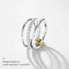 Wholesale Unisex Geometric Stainless Steel Electroplated Ring With Zircon Inlay