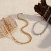Wholesale Unisex Geometric Stainless Steel Electroplated Twist Chain Necklace