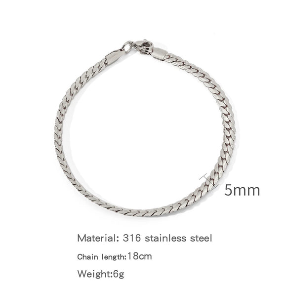 Wholesale Unisex Geometric Stainless Steel Embossed Electroplating Jewelry Bracelets That Do Not Fade Niche Stylish