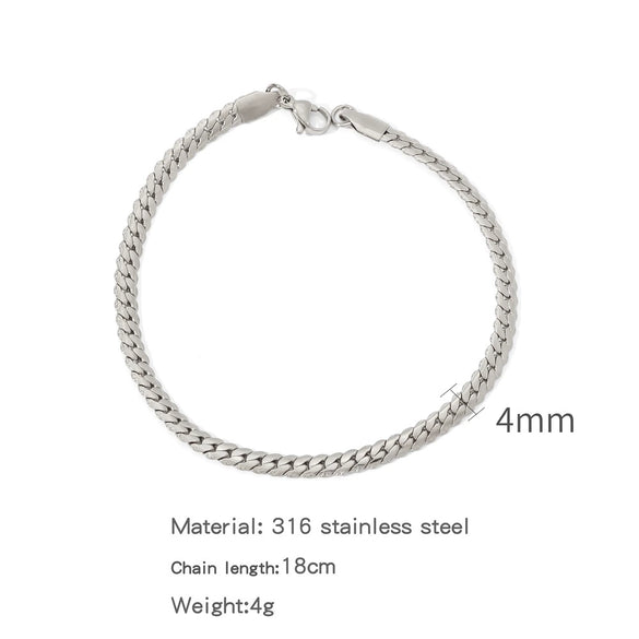 Wholesale Unisex Geometric Stainless Steel Embossed Electroplating Jewelry Bracelets That Do Not Fade Niche Stylish
