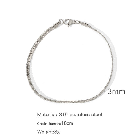 Wholesale Unisex Geometric Stainless Steel Embossed Electroplating Jewelry Bracelets That Do Not Fade Niche Stylish
