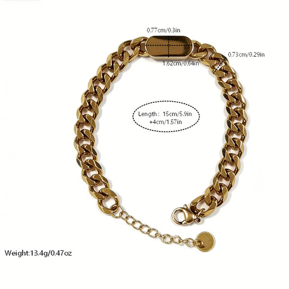Wholesale Unisex Geometric Stainless Steel Gold Vacuum Plated Bracelet