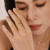 Wholesale Unisex Geometric Stainless Steel Goldplated Ferris Wheel Stacked Ring With Niche Simple Design