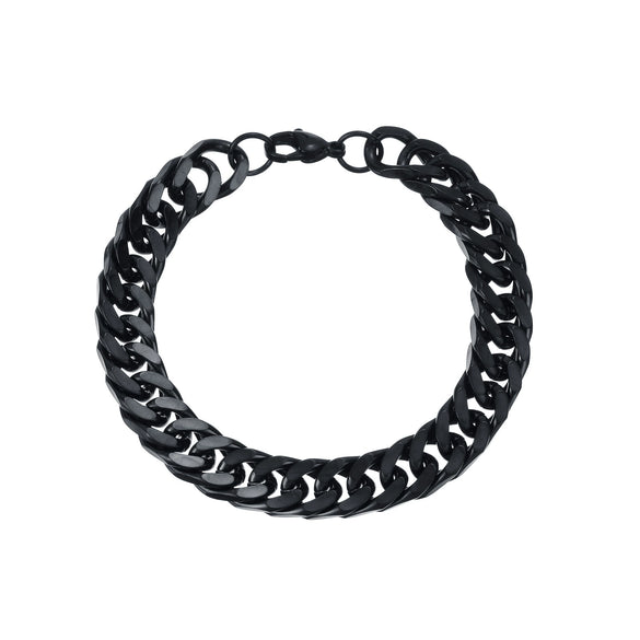 Wholesale Unisex Geometric Stainless Steel Hiphop Punk Trendy Cuban Chain Bracelet With Sixsided Grinding And Electroplating