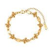 Wholesale Unisex Geometric Stainless Steel Real Gold Plated Chain Bracelet Minimalist Light Luxury Design