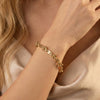 Wholesale Unisex Geometric Stainless Steel Real Gold Plated Chain Bracelet Minimalist Light Luxury Design