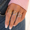 Wholesale Unisex Geometric Stainless Steel Rings With Pvd Furnace Vacuum Real Gold Plating