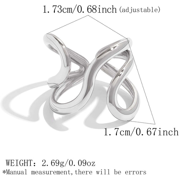 Wholesale Unisex Geometric Stainless Steel Rings With Pvd Furnace Vacuum Real Gold Plating