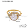 Wholesale Unisex Geometric Stainless Steel Zircon Electroplated Niche Minimalist Double Layer Side Opening Adjustable Ring Bracelet