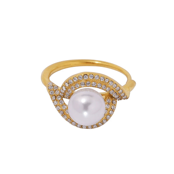 Wholesale Unisex Geometric Stainless Steel Zircon Electroplated Niche Minimalist Double Layer Side Opening Adjustable Ring Bracelet