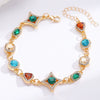 Wholesale Unisex Geometric Star Oval Pattern Zinc Alloy And Copper Electroplated Jewelry Necklace And Bracelet Set