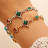 Wholesale Unisex Geometric Star Oval Pattern Zinc Alloy And Copper Electroplated Jewelry Necklace And Bracelet Set