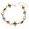 Wholesale Unisex Geometric Star Oval Pattern Zinc Alloy And Copper Electroplated Jewelry Necklace And Bracelet Set