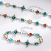 Wholesale Unisex Geometric Star Oval Pattern Zinc Alloy And Copper Electroplated Jewelry Necklace And Bracelet Set