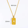 Wholesale Unisex Geometric Star Sun Moon Titanium Steel Necklace With Gold Inlaid Stereo Embossed Opal Pendant And Snake Bone Chain