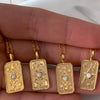 Wholesale Unisex Geometric Star Sun Moon Titanium Steel Necklace With Gold Inlaid Stereo Embossed Opal Pendant And Snake Bone Chain