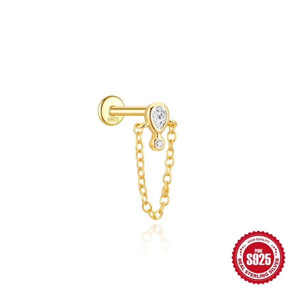 Wholesale Unisex Geometric Sterling Silver Ear Jewelry With Environmentally Friendly Electroplating And Tassel Design
