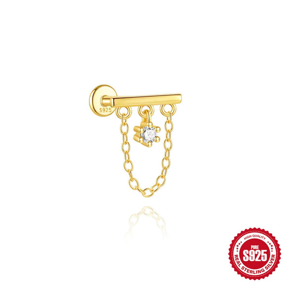Wholesale Unisex Geometric Sterling Silver Ear Jewelry With Environmentally Friendly Electroplating And Tassel Design