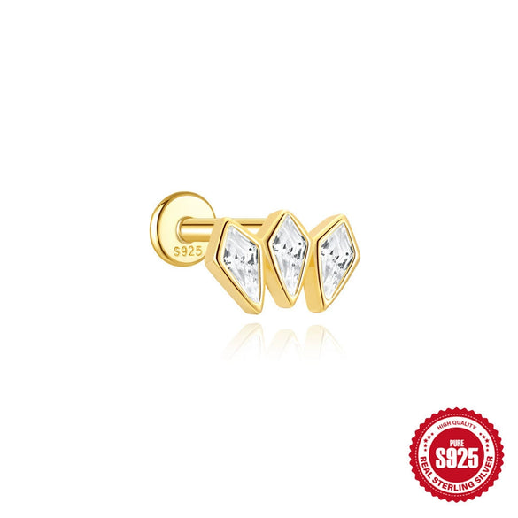 Wholesale Unisex Geometric Sterling Silver Ear Jewelry With Environmentally Friendly Electroplating And Tassel Design