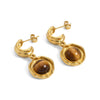Wholesale Unisex Geometric Tiger Eye Earrings 18K Gold Plated Titanium Steel And Stainless Steel Vintage Minimalist French Retro Style