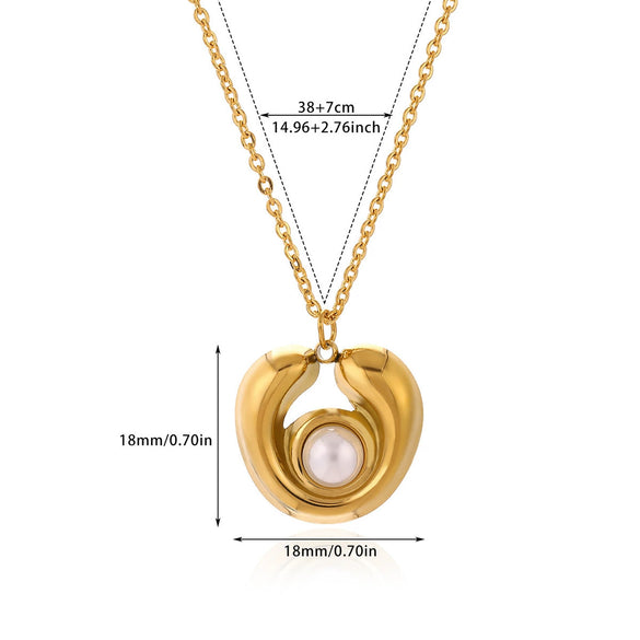 Wholesale Unisex Geometric Tiger Eye Stone Pendant Necklace With Cross Chain 18K Gold Electroplated Stainless Steel Jewelry