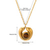 Wholesale Unisex Geometric Tiger Eye Stone Pendant Necklace With Cross Chain 18K Gold Electroplated Stainless Steel Jewelry