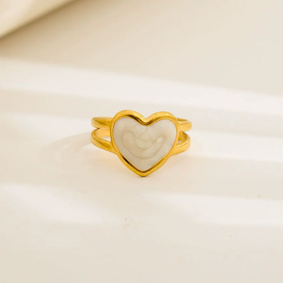 Wholesale Unisex Geometric Titanium Steel And Stainless Steel Enamel Electroplated Retro Opening Ring