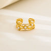 Wholesale Unisex Geometric Titanium Steel And Stainless Steel Enamel Electroplated Retro Opening Ring